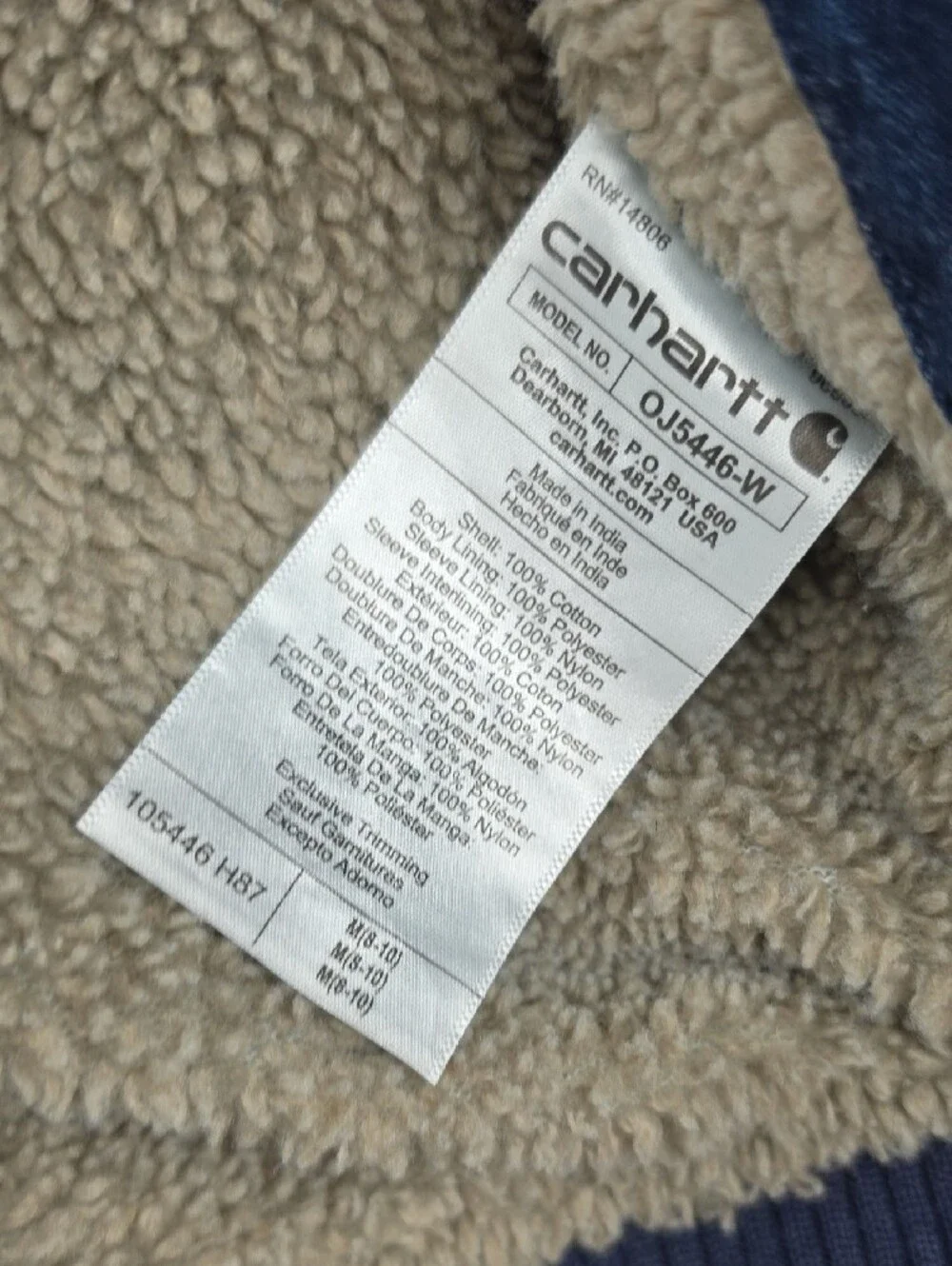 Carhartt Relaxed Fit Denim Sherpa-Lined Jacket Women's Size M
